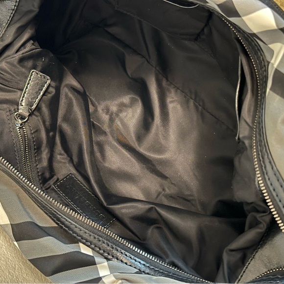 Burberry Black Nova Check Nylon and Leather Studded Satchel - Picture 5 of 7